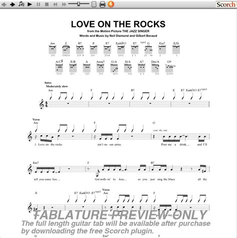 love on the rocks chords