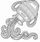 Aquarius Astrology Coloring Pages sketch template