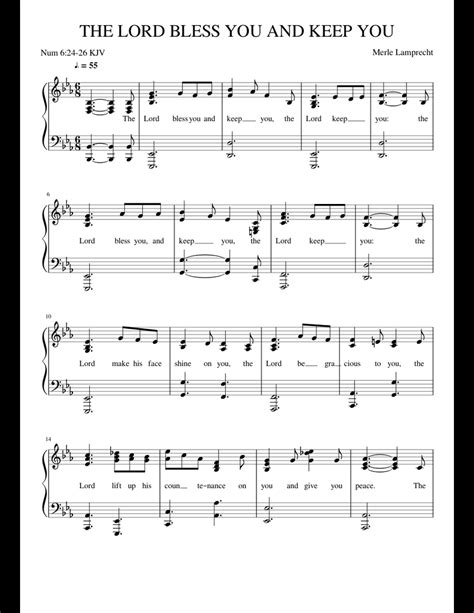 THE LORD BLESS YOU AND KEEP YOU sheet music for Piano download free in PDF or MIDI