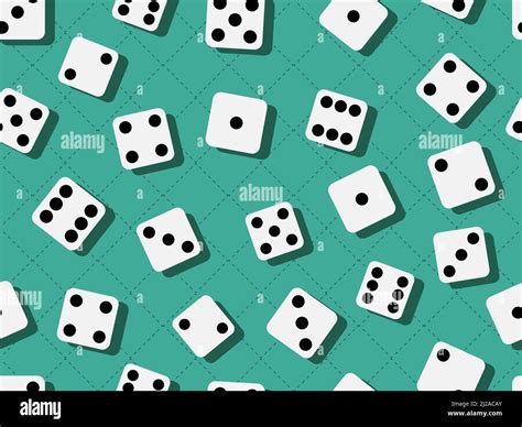Dice seamless pattern. Dice scattered on the casino gaming table. Template design for banner ...