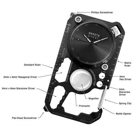 Dakota Stainless Steel Multi Tool Clip Watch | Gadgetsin