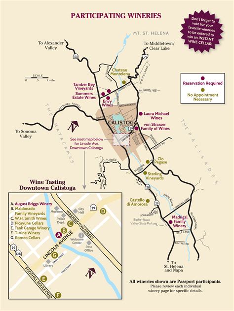 Calistoga Wines tasting "passport" Calistoga Wineries, Sonoma Wineries ...