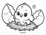 Coloring Chick Pages Baby Chicks Printable Cute Little Print Kids  sketch template