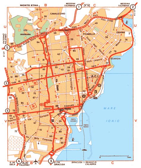 Map of Catania - Mappa di Catania