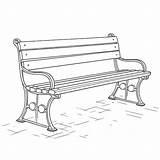 Park Bench Coloring Page sketch template