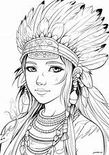 Indian Coloring Page sketch template