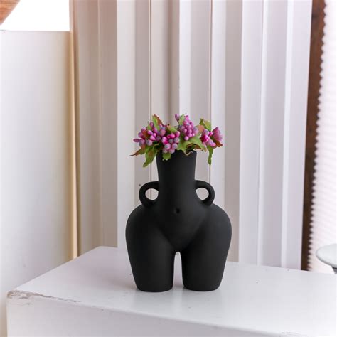 Body Vase Female Form Vase Cute Small Butt Vase Black | Etsy