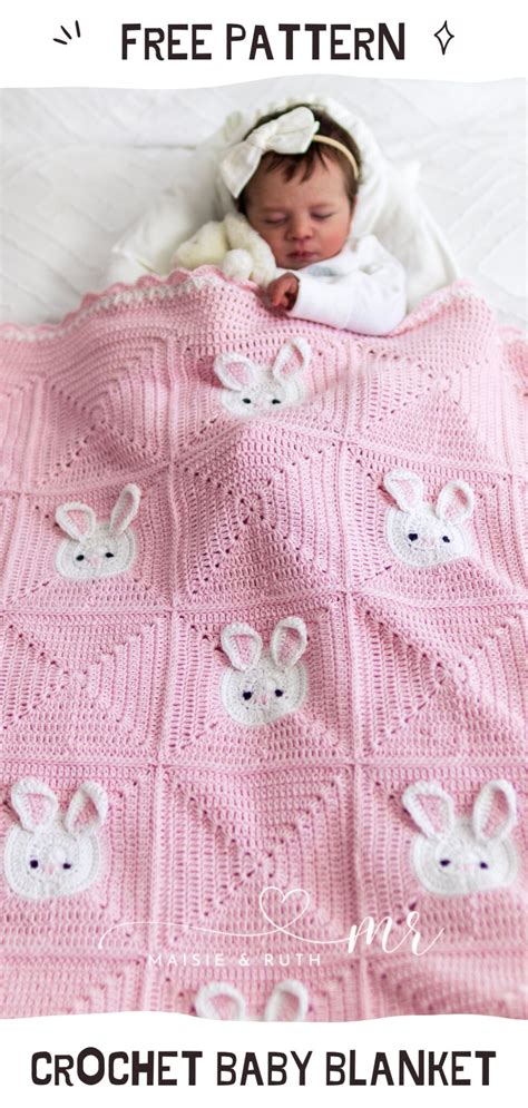 Bunny Crochet Baby Blanket (Free Pattern) - Maisie and Ruth