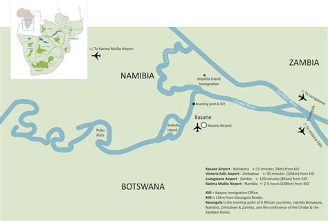 Kasane Botswana map - Map of kasane Botswana (Southern Africa - Africa)