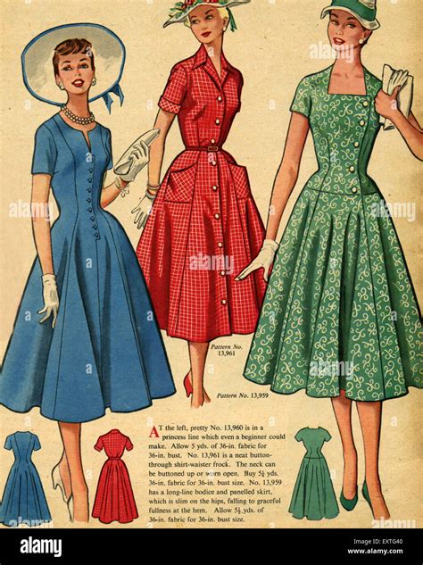 1950s uk fashion magazine plate hi-res stock photography and images - Alamy