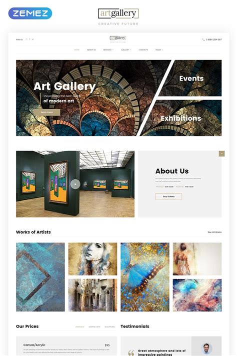 Art Gallery Multipage HTML5 Website Template, #Multipage #Gallery #Art #Template #Website | Art ...