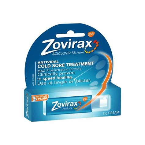 Zovirax Cold Sore Cream Pump 2g | The Warehouse