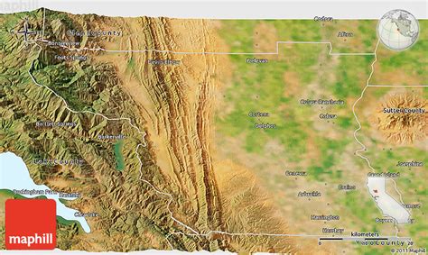 Satellite 3D Map of Colusa County