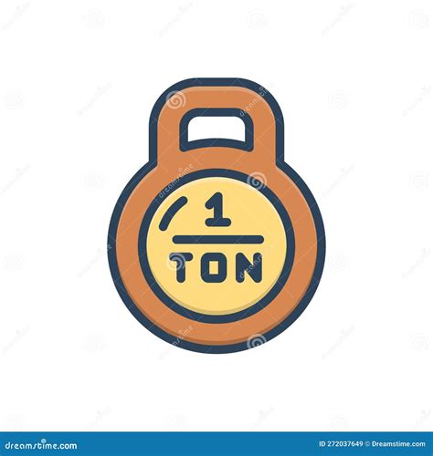 Color Illustration Icon for Ton, Tonnes and Lock Stock Illustration ...