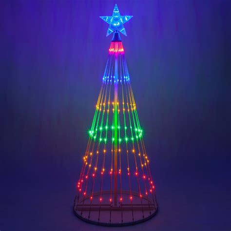 Wintergreen Lighting 4ft Multicolor Outdoor Christmas Light Show Cone ...