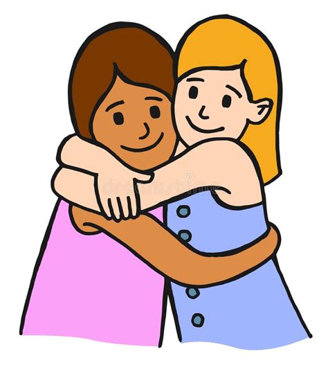 Hugging children friends stock vector. Illustration of girls - 69652998