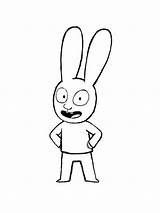 Simon Rabbit coloring Pages sketch template