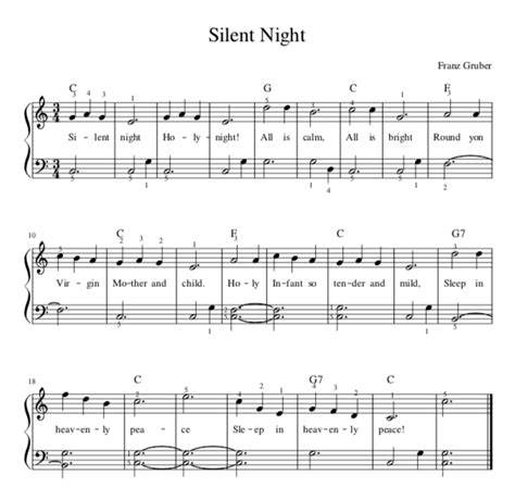 Stille Nacht - Einfache Noten zum Herunterladen im PDF-Format - La Touche Musicale