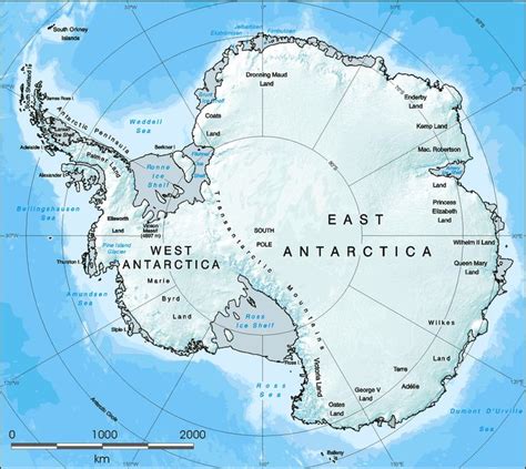 Download scientific diagram | 1: Map of Antarctica; the ice shelves are ...