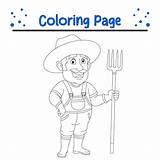 Premium Vector  Farmer Holding pitchfork coloring Page sketch template