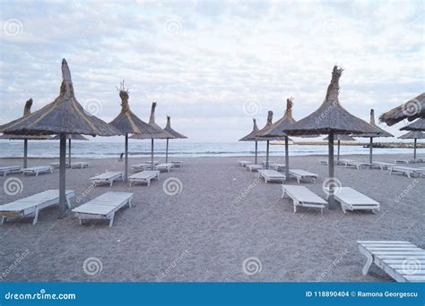 Beach and Black Sea - Romania Stock Photo - Image of skyline, horizon ...