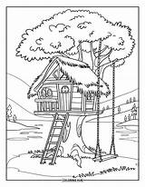 120  Treehouse Coloring Pages For Kids & Adults Free Printable PDFs sketch template