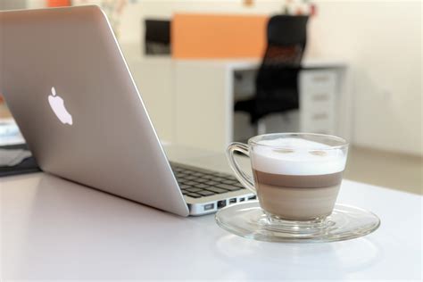Free Images : laptop, macbook, apple, coffee, cup, saucer, drink, mug, design, teaspoon ...