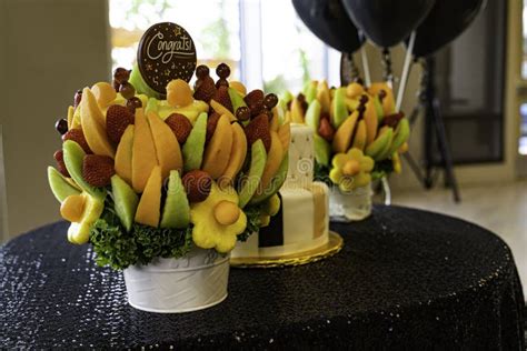 Edible Fruit Basket Arrangement with a Variety of Fruits Stock Photo - Image of tropical, melon ...