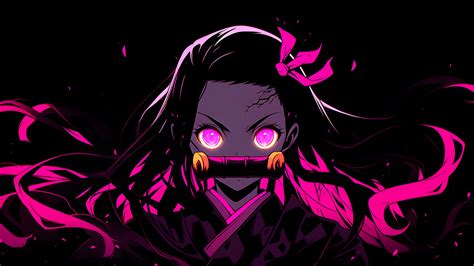 Demon Slayer Nezuko Black Desktop Wallpaper - Anime Wallpaper