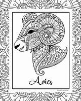 Free Printable Zodiac Sign Adult Coloring Pages 12 Sun Signs  sketch template