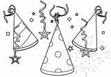 Party Hats  Coloring Page sketch template