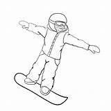 Coloring Page Of A Happy Boy Riding snowboard Childrens  sketch template