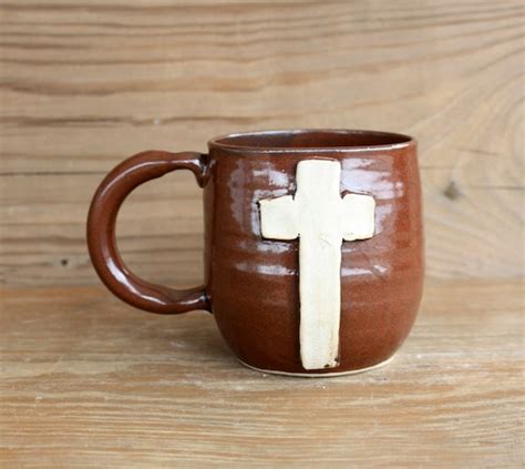 Rustic Cross Mug. Religious Christian Gifts. by LittleRiverPottery