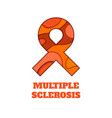Multiple sclerosis awareness papercut ribbon Vector Image