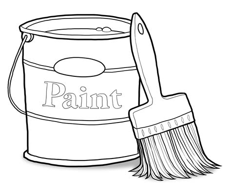 paint and brush clipart black and white - Clip Art Library