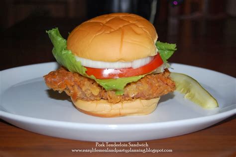 Easy Life Meal and Party Planning: Breaded Pork Tenderloin Sandwich a ...