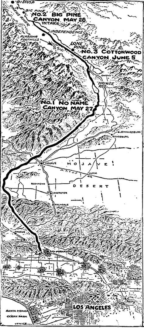 map, Los Angeles aqueduct | California history, Los angeles history ...