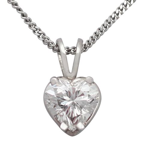 1.51Ct Heart Shaped Diamond and Platinum Solitaire Pendant - Contemporary For Sale at 1stdibs