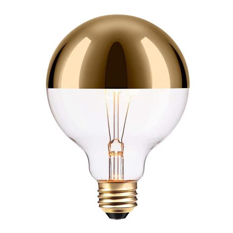 Globe Electric 40 Watt G40 Dimmable Gold Top Vintage Edison Incandescent Light Bulb, Soft White ...