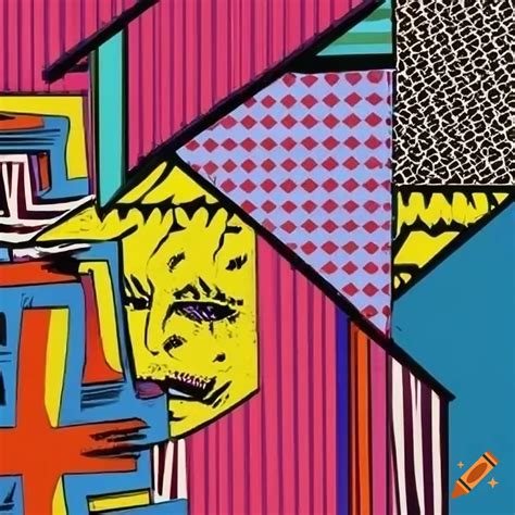 Vibrant pop art collage inspired by roy lichtenstein