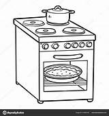 Gas Stove Drawing Sketch Coloring Page sketch template