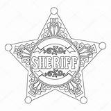 Sheriff Badge Coloring Page Pages sketch template