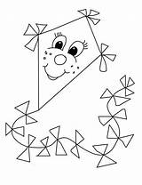 Kite Coloring Page Printable sketch template