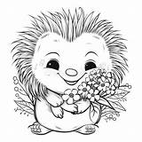 Cartoon Porcupine Coloring Pages sketch template
