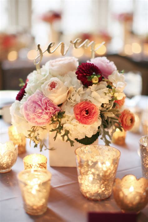 Colorful Centerpieces with Table Name - Elizabeth Anne Designs: The Wedding Blog