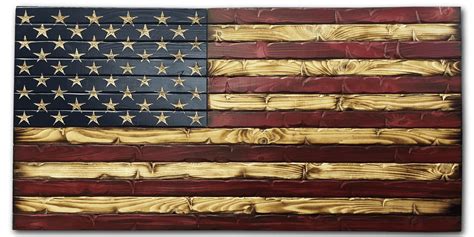 Rustic Wooden American Flags