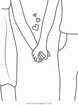 Happy Couples Holding Hands Coloring Pages sketch template