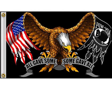 3 ft x 5 ft Polyester Flag - All Gave Some - Some Gave All Eagle