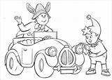 Noddy Cleans The Headlamp Of car coloring Page  Free Printable sketch template