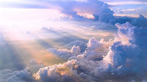 HD wallpaper: clouds, sky, blue, Sun, white, skyscape, sun rays, cloud - sky | Wallpaper Flare